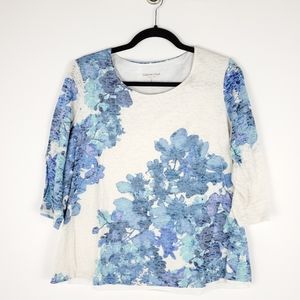 Coldwater Creek Blue Floral Top